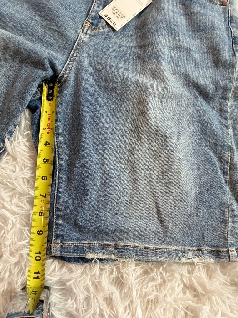 NEW Judy Blue High Rise Waisted Y2K Distressed Hem Bermuda Denim Shorts Plus 2XL - Picture 6 of 10